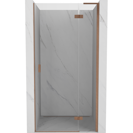Mexen Mist-H L drzwi prysznicowe uchylne prawe 75 cm, transparent, miedź szczotkowana - 8A5L-075-000-65-00-P