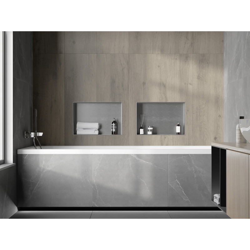 Mexen X-Wall-NR estante empotrado sin borde 45 x 30 cm, inox - 1911453010