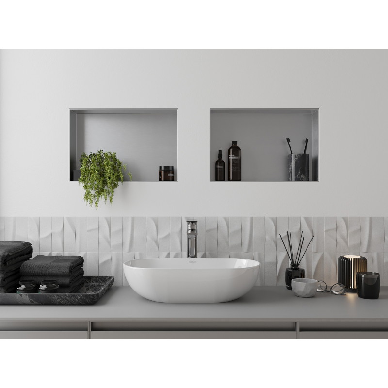 Mexen X-Wall-NR Einbauregal ohne Flansch 45 x 30 cm, Inox - 1911453010