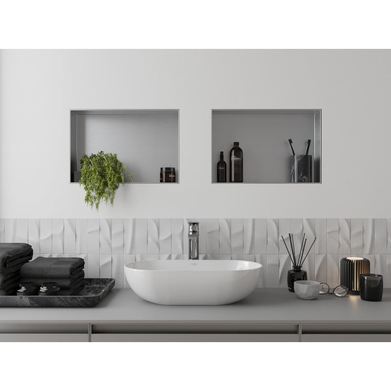 Mexen X-Wall-NR étagère encastrée sans rebord 45 x 30 cm, inox - 1911453010