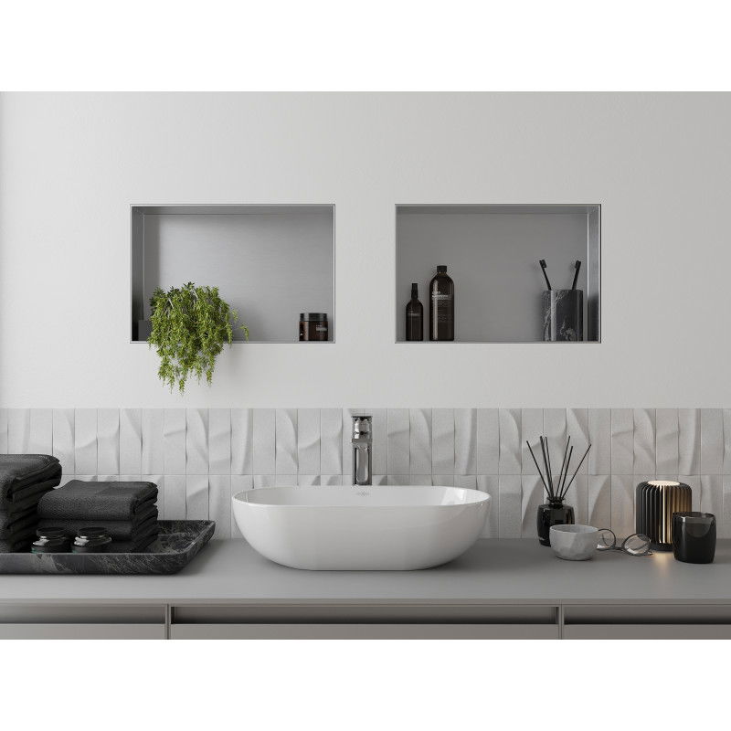 Mexen X-Wall-NR nišna polica brez obrobe 45 x 30 cm, inox - 1911453010