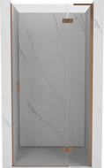 Mexen Mist-H L desna krilna tuš vrata 95 cm, prozirna, brušeni bakar - 8A5L-095-000-65-00-P