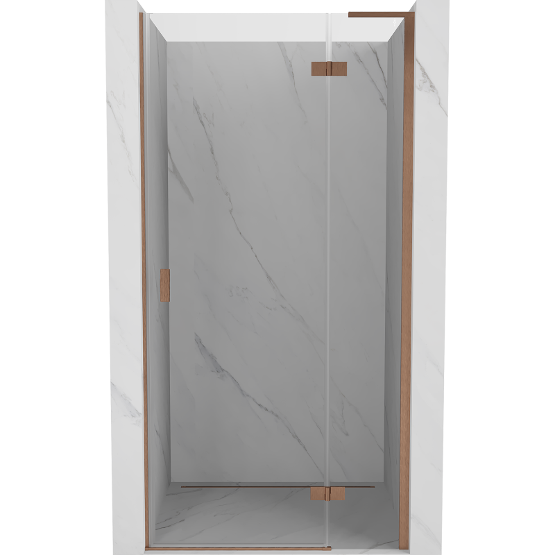 Mexen Mist-H L porta doccia a battente destra 105 cm, trasparente, rame spazzolato - 8A5L-105-000-65-00-P