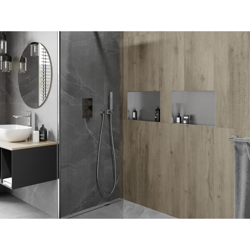 Mexen X-Wall-NR nis nis plank zonder flens 45 x 30 cm, inox - 1911453010