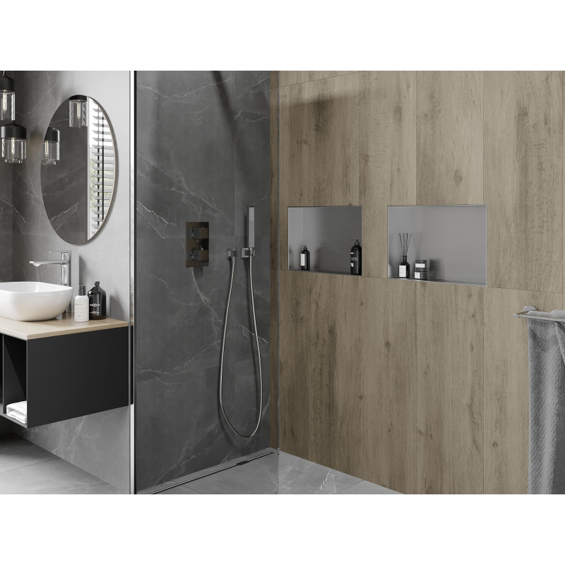 Mexen X-Wall-NR nisje plank zonder flens 45 x 30 cm, inox - 1911453010