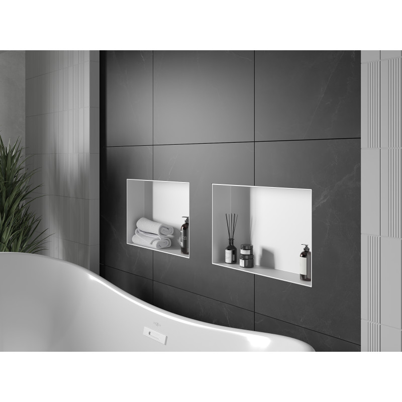 Mexen X-Wall-NR étagère encastrée sans rebord 45 x 30 cm, blanche - 1921453010