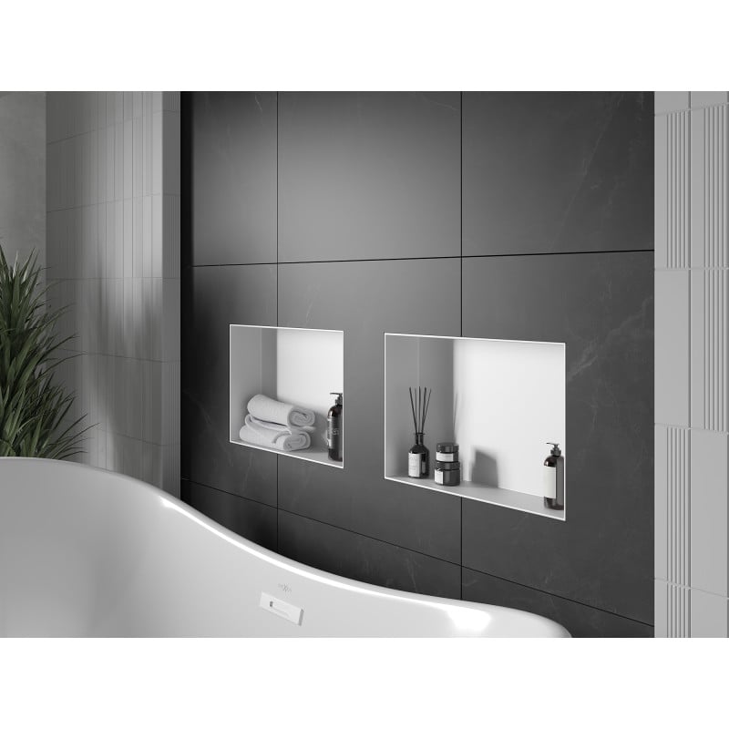 Mexen X-Wall-NR półka wnękowa bez kołnierza 45 x 30 cm, biała - 1921453010