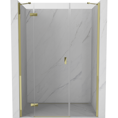 Mexen Mist-H porte de douche pivotante gauche 125 cm, transparent, dorée - 8A5-125-001-50-00-L