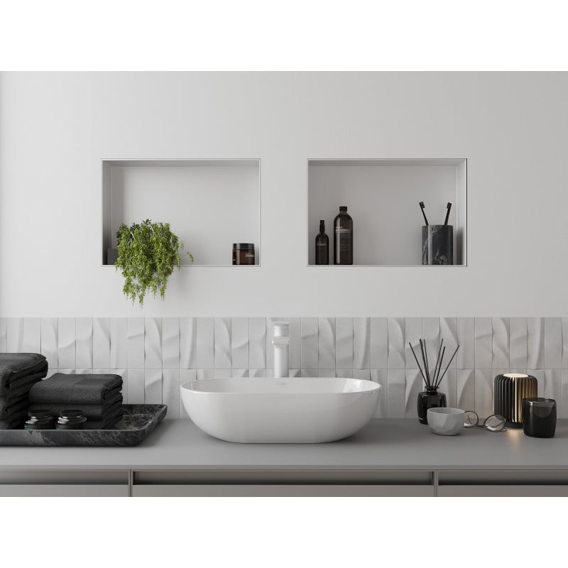 Mexen X-Wall-NR recessed shelf without flange 45 x 30 cm, white - 1921453010