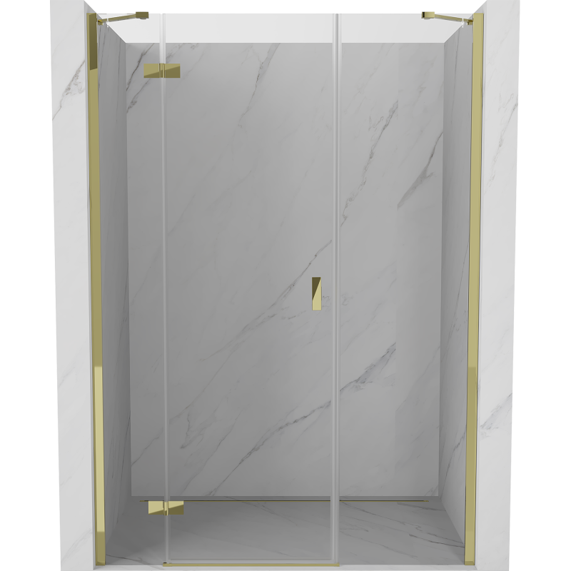 Mexen Mist-H puerta de ducha batiente izquierda 150 cm, transparente, dorado - 8A5-150-001-50-00-L