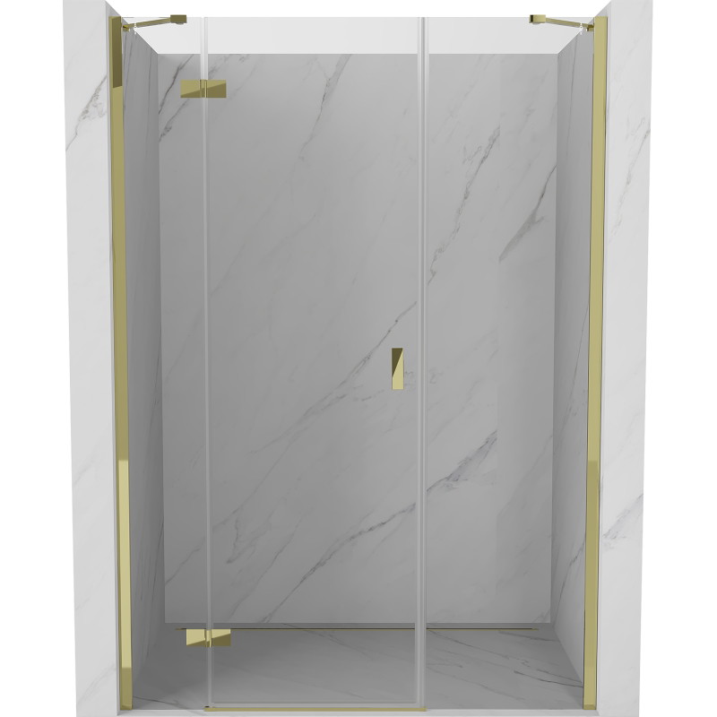 Mexen Mist-H left swinging shower door 160 cm, transparent, gold - 8A5-160-001-50-00-L