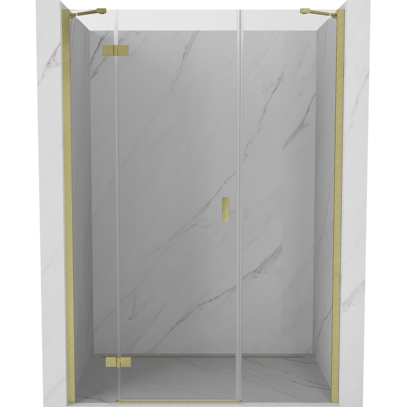 Mexen Mist-H Duschfalttür links 150 cm, transparent, gold gebürstet - 8A5-150-001-55-00-L