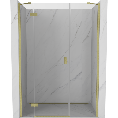 Mexen Mist-H left hinged shower door 150 cm, transparent, brushed gold - 8A5-150-001-55-00-L