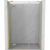 Mexen Mist-H draaiende douchedeur links 155 cm, transparant, goud geborsteld - 8A5-155-001-55-00-L