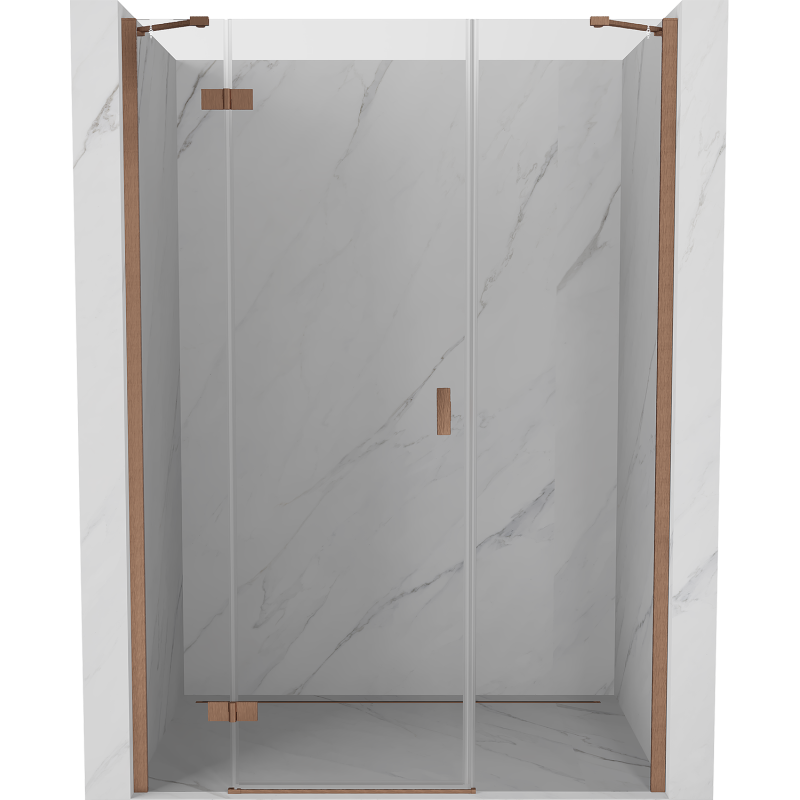 Mexen Mist-H porte de douche pivotante gauche 120 cm, transparent, cuivre brossé - 8A5-120-001-65-00-L