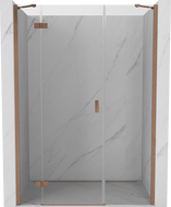 Mexen Mist-H lijeva zakretna tuš vrata 155 cm, prozirna, brušena bakar - 8A5-155-001-65-00-L