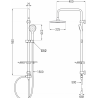 Mexen T05 dušisammas, kroom/valge - 798050593-00