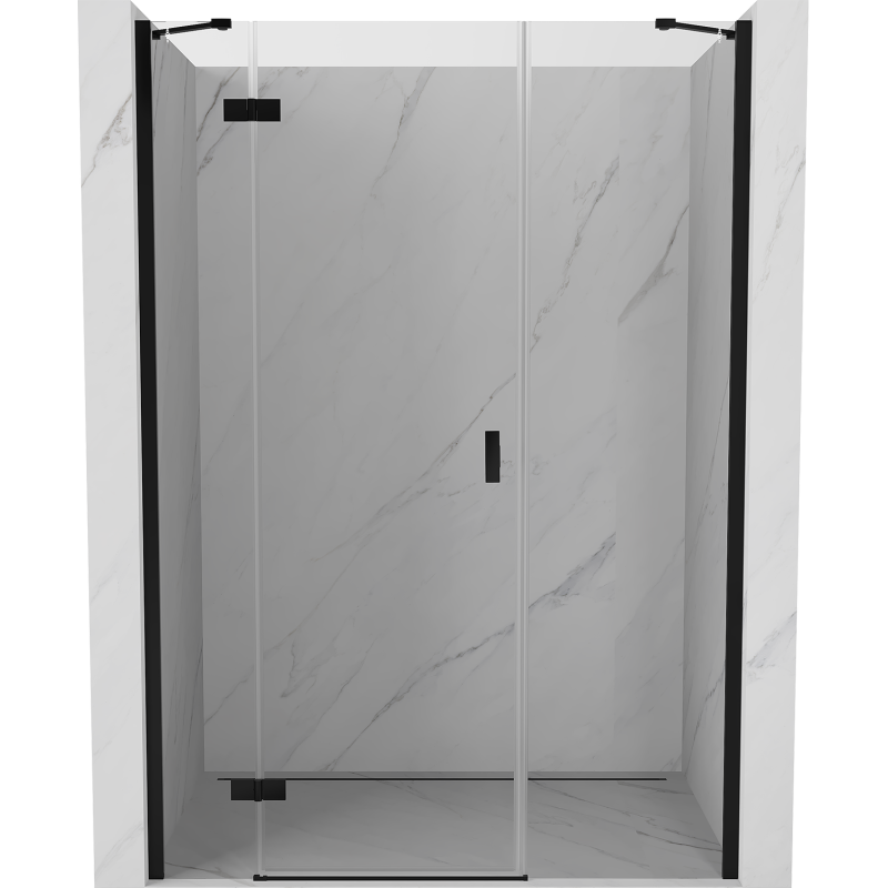 Mexen Mist-H drzwi prysznicowe uchylne lewe 150 cm, transparent, czarne - 8A5-150-001-70-00-L