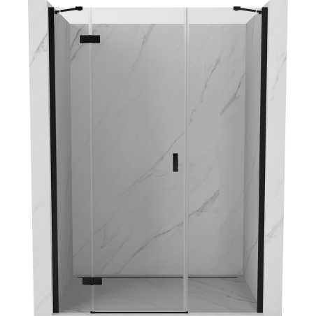 Mexen Mist-H drzwi prysznicowe uchylne lewe 150 cm, transparent, czarne - 8A5-150-001-70-00-L