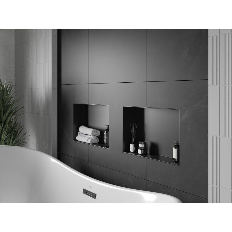 Mexen X-Wall-NR inbouwnis zonder flens 45 x 30 cm, zwart - 1971453010