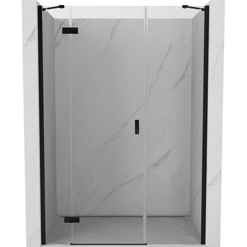 Mexen Mist-H drzwi prysznicowe uchylne lewe 160 cm, transparent, czarne - 8A5-160-001-70-00-L
