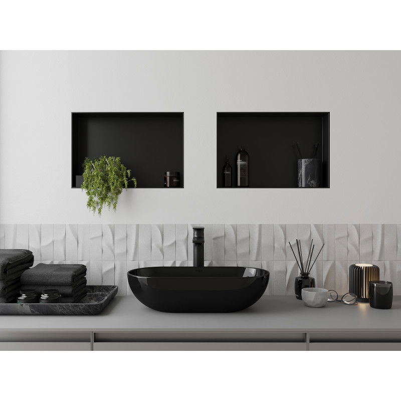 Mexen X-Wall-NR mensola a incasso senza bordo 45 x 30 cm, nera - 1971453010