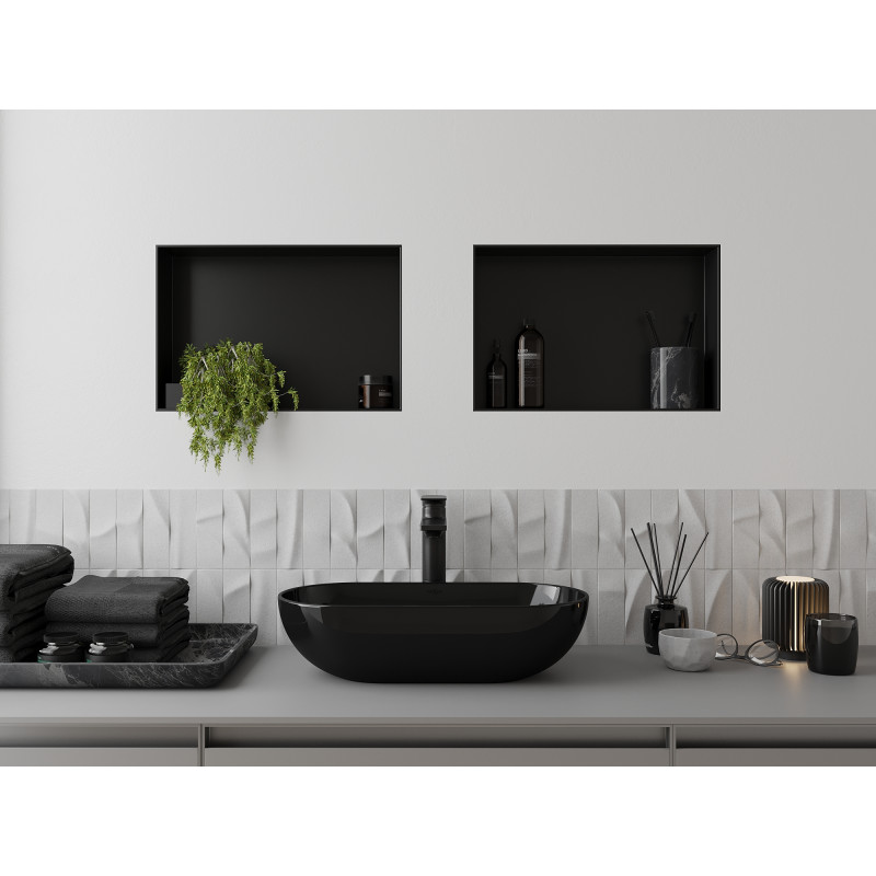 Mexen X-Wall-NR Nischenregal ohne Flansch 45 x 30 cm, schwarz - 1971453010