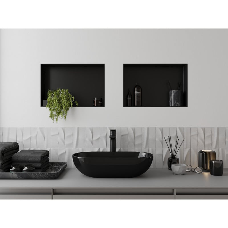 Mexen X-Wall-NR recessed shelf without flange 45 x 30 cm, black - 1971453010