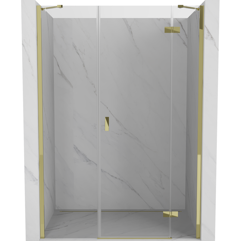 Mexen Mist-H Duschfaltür rechts 140 cm, transparent, gold - 8A5-140-001-50-00-P
