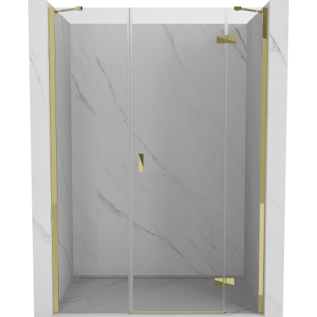 Mexen Mist-H 140 cm Right-Hinged Shower Door, Transparent, Gold - 8A5-140-001-50-00-P