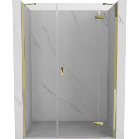 Mexen Mist-H Duschfaltür rechts 140 cm, transparent, gold - 8A5-140-001-50-00-P
