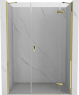 Mexen Mist-H desna preklopna tuš vrata 150 cm, prozirna, zlatna - 8A5-150-001-50-00-P