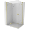 Mexen Mist-H L Duo Duschkabine mit Drehtür 120 x 70 cm, transparent, gebürstetes Gold - 8A5L-120L-070P-55-00