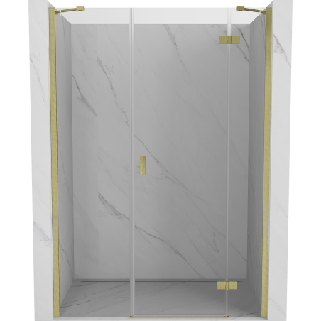 Mexen Mist-H Duschtüren rechte, schwenkbare 125 cm, transparent, gebürstetes Gold - 8A5-125-001-55-00-P