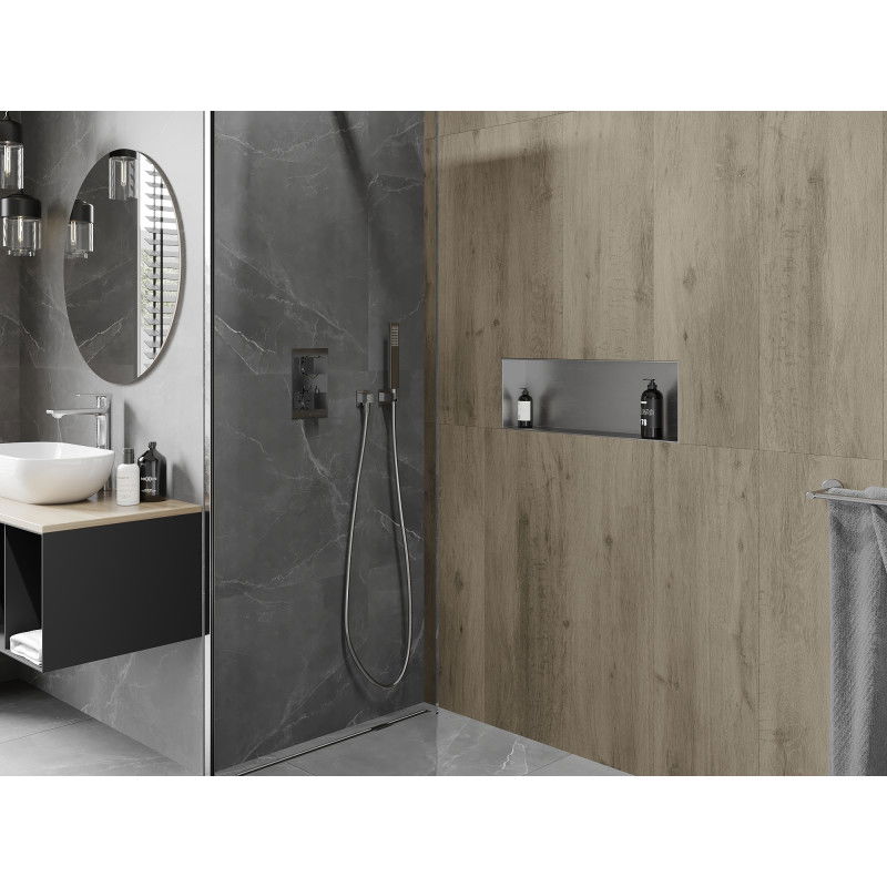 Mexen X-Wall-NR prateleira embutida sem flange 60 x 20 cm, inox - 1911602010