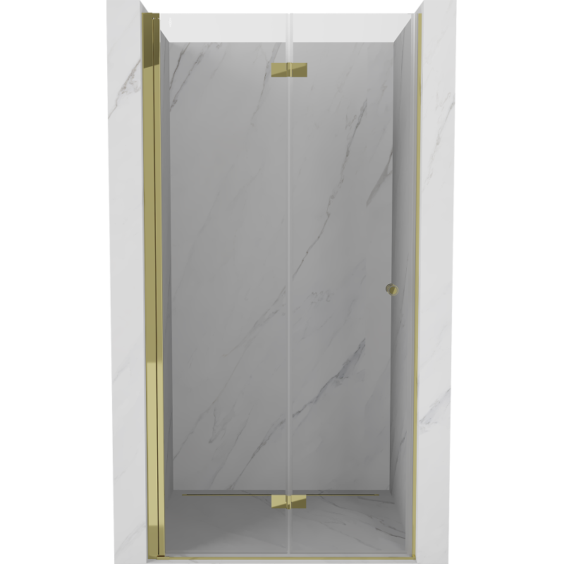 Mexen Mist-F drzwi prysznicowe składane lewe 85 cm, transparent, złote - 8A6-085-000-50-00-L