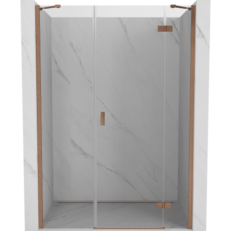 Mexen Mist-H shower door, right swing, 155 cm, transparent, brushed copper - 8A5-155-001-65-00-P