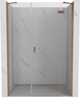 Mexen Mist-H desna tuš vrata sa zakretanjem 155 cm, prozirna, brušeni bakar - 8A5-155-001-65-00-P