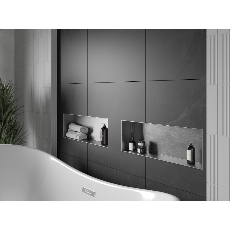 Mexen X-Wall-NR Einbau-Regal ohne Flansch 60 x 20 cm, Inox - 1911602010