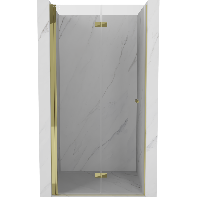 Mexen Mist-F Faltbare Duschwand links 90 cm, transparent, gold - 8A6-090-000-50-00-L