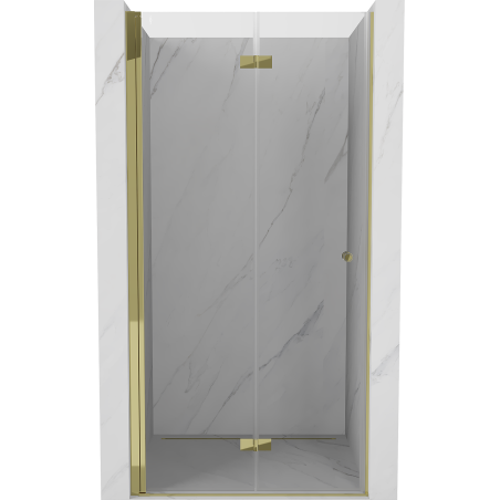 Mexen Mist-F Faltbare Duschwand links 90 cm, transparent, gold - 8A6-090-000-50-00-L