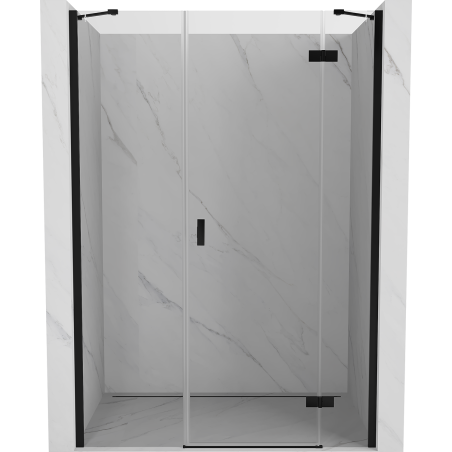 Mexen Mist-H 125 cm Right Hinged Shower Door, Transparent, Black - 8A5-125-001-70-00-P