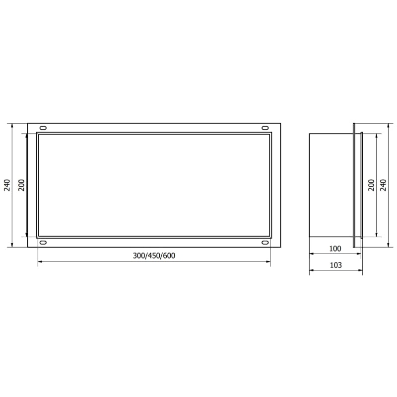 Mexen X-Wall-NR niche shelf without flange 60 x 20 cm, inox - 1911602010