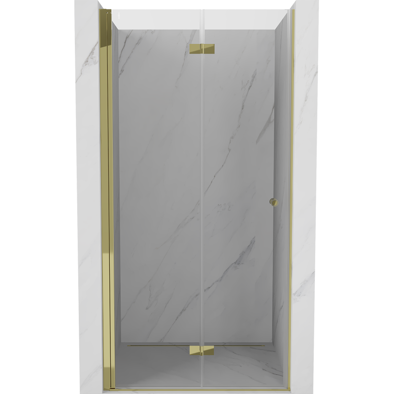 Mexen Mist-F opvouwbare douchedeur links 95 cm, transparant, goud - 8A6-095-000-50-00-L