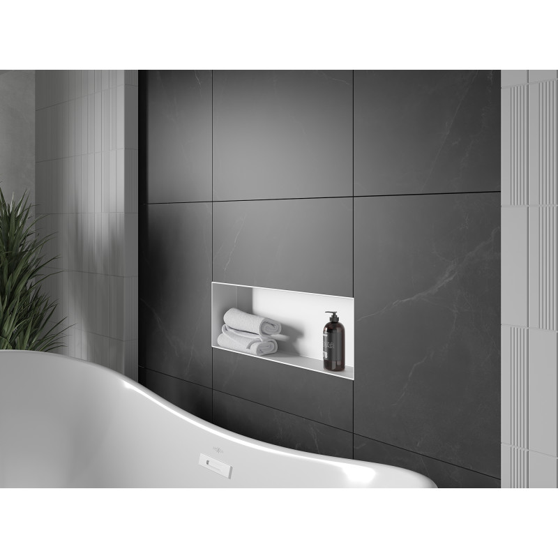 Mexen X-Wall-NR estante empotrado sin reborde 60 x 20 cm, blanco - 1921602010