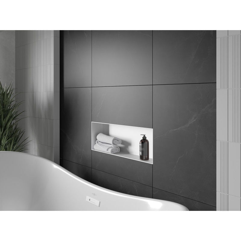 Mexen X-Wall-NR nišas plaukts bez flanša 60 x 20 cm, balts - 1921602010