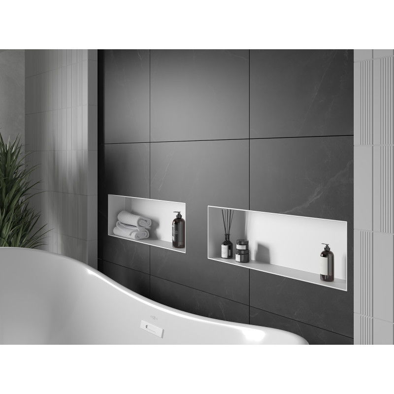 Mexen X-Wall-NR vgradna polica brez roba 60 x 20 cm, bela - 1921602010