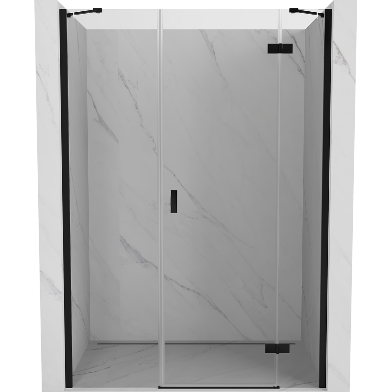 Mexen Mist-H douchedeur, rechts openslaand 155 cm, transparant, zwart - 8A5-155-001-70-00-P