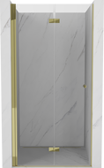 Mexen Mist-F kokkupandavad duššiuksed vasak, 110 cm, läbipaistev, kuldne - 8A6-110-000-50-00-L