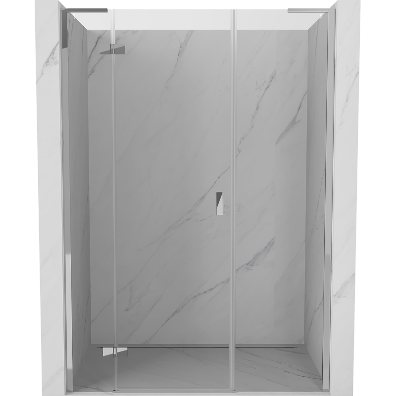 Mexen Mist-H L Duschwandtür klappbar links 125 cm, transparent, chrom - 8A5L-125-001-01-00-L